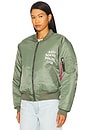 view 2 of 4 Welcome To The Club MA-1 Jacket in Olive