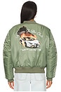 view 3 of 4 Welcome To The Club MA-1 Jacket in Olive