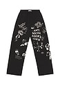 view 6 of 5 PANTALÓN ILLUSTRATED in Black