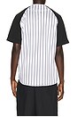 view 2 of 5 Pinstriped Baseball Jersey in Black & White