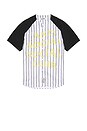 view 4 of 5 Pinstriped Baseball Jersey in Black & White