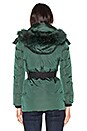 view 4 of 6 Down Jacket with Asiatic Raccoon Fur in Deep Green