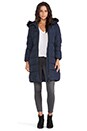 view 2 of 5 Down Coat with Fur Hood in Patriot Blue
