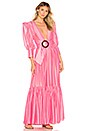 view 1 of 3 ROBE MAXI VOLUMINOUS SLEEVES in Pink
