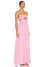 view 2 of 3 Solid Strapless Matelasse Long Dress in Pink