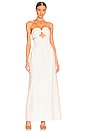 view 1 of 3 Solid Strapless Matelasse Maxi Dress in Off White