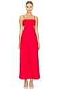 view 1 of 3 Cotton Solid Cutouts Long Dress in Red