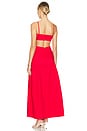view 3 of 3 Cotton Solid Cutouts Long Dress in Red