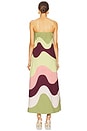 view 3 of 3 Giardino Strapless Long Dress in Green, Pink, Brown & Salmon