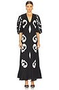 view 1 of 3 Appliqu V-Neck Midi Dress in Black