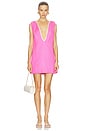 view 1 of 3 Bi-Color Deep-V Mini Dress in Pink