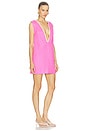 view 2 of 3 Bi-Color Deep-V Mini Dress in Pink