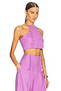 view 2 of 4 Bubble Cropped Halter Top in Purple