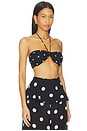 view 2 of 4 Polka Dot Bandeau Top in Black