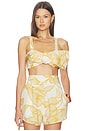 view 1 of 4 Foliage Bralette Top in Cashew Yellow