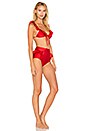 view 2 of 3 Ruffle Hot Pants Bikini Set in Red