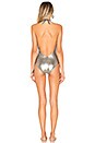 view 3 of 3 Cross Front Halter One Piece in Silver