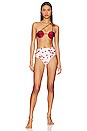 view 1 of 4 MAILLOT DE BAIN TAILLE HAUTE CHERRY BOMB in Off White & Red