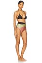 view 2 of 3 Giardino High-Waisted Bikini Set in Coffee, Green & Pink