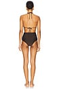 view 3 of 3 Giardino High-Waisted Bikini Set in Coffee, Green & Pink