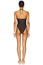view 3 of 3 Giardino High-Leg Halterneck Swimsuit in Coffee & Off White