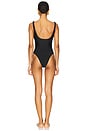 view 3 of 3 Solid AD Cut-Out Swimsuit in Black & Off White