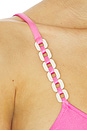 view 5 of 5 Solid Chain Bikini Set in Pink
