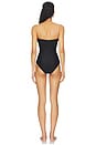 view 3 of 3 MAILLOT DE BAIN UNE PIÈCE BANDEAU BELTED STRAPLESS SWIMSUIT in Black & White