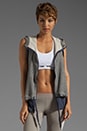 view 1 of 6 Sleeveless Athletic Hoodie in Dark Grey Heather/Urban Sky in Dark Grey Heather & Urban Sky