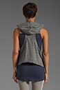 view 4 of 6 Sleeveless Athletic Hoodie in Dark Grey Heather/Urban Sky in Dark Grey Heather & Urban Sky