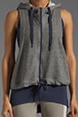 view 5 of 6 Sleeveless Athletic Hoodie in Dark Grey Heather/Urban Sky in Dark Grey Heather & Urban Sky
