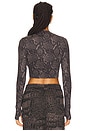 view 3 of 4 True Purpose Training Long Sleeve Crop Top in Black & Charcoal
