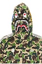 view 7 of 8 x Bape Track Shark Hoodie in Crew Green
