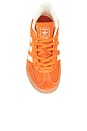 view 4 of 6 Gazelle Indoor Sneaker in Orange, Off White, & Gold Metallic