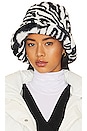 view 1 of 3 Faux Fur Bucket Hat in Zebra