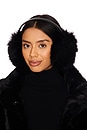 view 1 of 3 The Vee Faux Fur Earmuff in Jet Black
