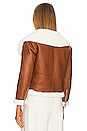 view 4 of 5 Faux Mink Fur Bonded Jacket in Camel & White