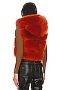 view 3 of 4 Faux Fur Hooded Vest in Orange