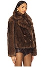 view 3 of 5 THE CORNELIA FAUX FUR ピーコート in Chocolate