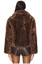 view 4 of 5 THE CORNELIA FAUX FUR ピーコート in Chocolate