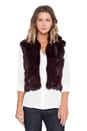view 1 of 4 Textured Rabbit Fur Vest in Merlot
