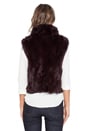 view 4 of 4 Textured Rabbit Fur Vest in Merlot