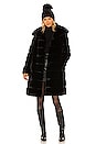 view 4 of 4 Faux Fur Long Coat in Black