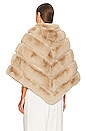 view 3 of 4 FAUX FUR ZIP ポンチョ in Camel