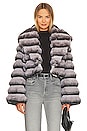 view 1 of 5 Faux Fur Chinchilla Jacket in Grey