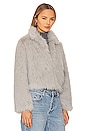 view 3 of 5 Faux Fox Fur Jacket in Light Grey