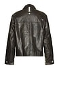 view 2 of 4 Aged Faux Leather Zip Jacket in Black