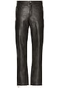 view 1 of 5 Aged Faux Leather Zip Pant in Black