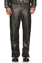 view 3 of 5 Aged Faux Leather Zip Pant in Black