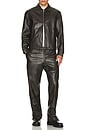 view 5 of 5 Aged Faux Leather Zip Pant in Black
